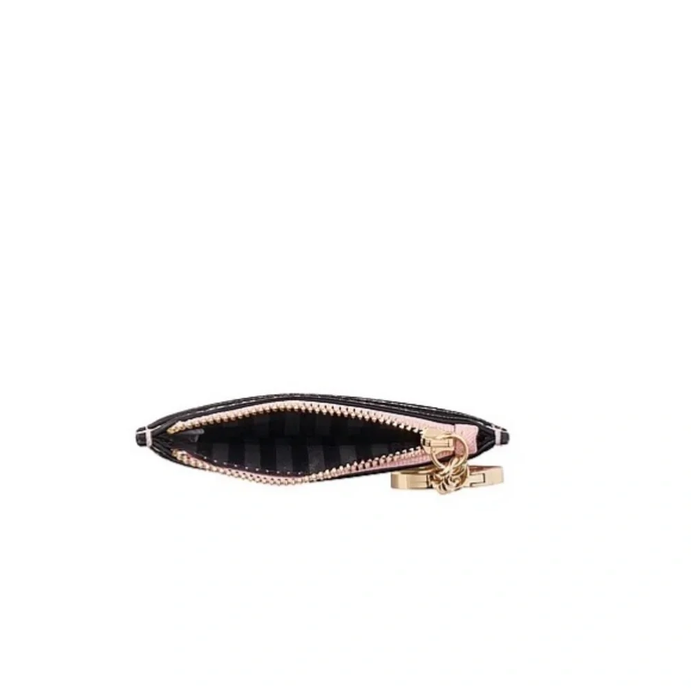 Victoria's Secret The Victoria Card Case Keychain Pink Stripe NEW